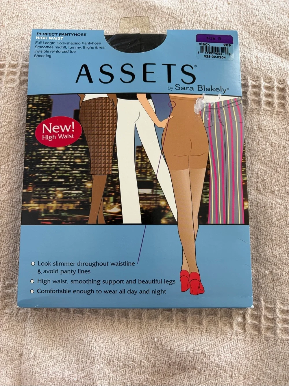ASSETS by Sara Blakely Plus Size Sheer High Waist Shaping Pantyhose - Black